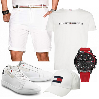 Gepunktet Outfit mit Grau Tommy Hilfiger "Sommer Outfit"