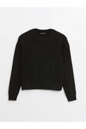 Crew Neck Plain Long Sleeve Women's Knitwear Sweater