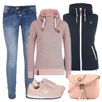 Outfit mit Schwarz Wendeweste/Leichte Weste/Reitweste/Sport Weste/Steppweste/Funktionsweste/Ärmellose Weste/Kurze Weste/Softshellweste Desires "Dea"