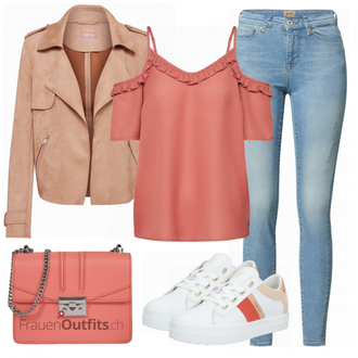Outfit mit Beige Cartoon "Einzigartiges Freizeit Outfit"