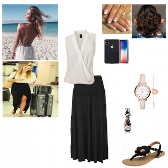 Midi Outfit mit Schwarz/Dunkelgrau Short Große Größe/Tunika/Kleid Große Größe BEACH TIME "AbindenUrlaub"
