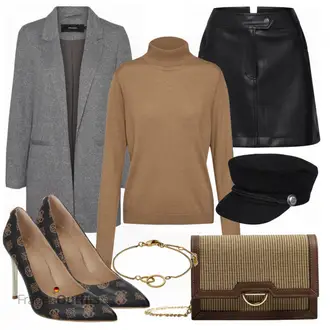 Outfit mit Schwarz High Heel Guess "EDITED Pullover"