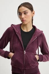 Pulover enski, bordo barva, s kapuco, JCAP176EU