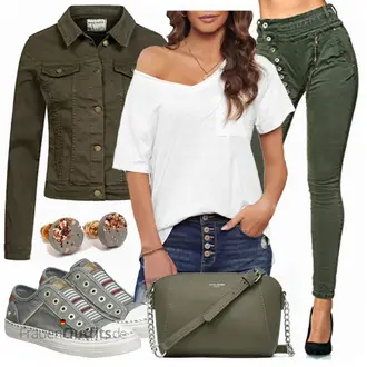 Off Shoulder Outfit mit Weiß/Grau/Creme/Braun/Lila Blusenbody/Offene Bluse/Sportliche Bluse/Lederjacke/KurzarmBluse/Bluse/Leinen­Bluse/Bluse Oberteil/SchlupfBluse/Einfarbige Bluse Maavoki "Outfit für den Sommer"