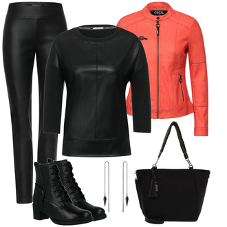Winter Outfits mit Schwarz Bluse & Tunika Bluse CECIL "Winterlicher Look"