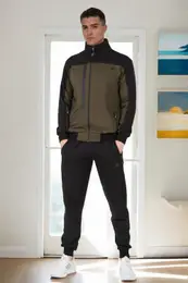 174886 Mens Tracksuit Set-Khaki