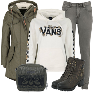 Camouflage Outfit mit Khaki/Dunkelgrün Parka/Parka-übergangsjacke/Mantel mit Reißverschluss/Winter Parka/Outdoormantel/Leichter Mantel/Militärmantel/Wintermantel/Regenmantel & Funktionsmantel/Übergangsmantel/Trenchcoat/Bundeswehr Parka/Dreiviertellanger Mantel Brandit "Freizeit Outfit"