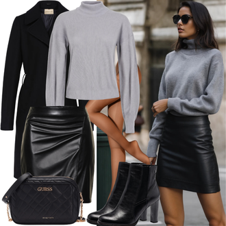 Long tenues avec Noir/Gris foncé Jupe en Velours Côtelé/70s MiniJupe/Jupe en Cuir/Jupe Unisexe/Collège Jupe/Jupe Mini/Jupe de Bureau de Mariage Civil/90s Jupe/Jupe de Bureau/Jupe d'Uniforme Scolaire Only "Look élégant pour l'automne"