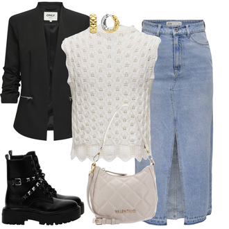 Outfit met zwart Elegante Blazer/Smoking Blazer/Lange Blazer/Casual Blazer/Leren Herenjas/Boyfriend Blazer/Korte Blazer/Lederen jas/Blouse Blazer/Blazerjas/Jas Only "Outfit voor de lente"