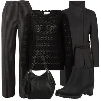 Stil Outfit sa Crna Chelsea Gležnjača/Kožna Jakna/Kožna gležnjača/ljetna gležnjača/Podstavljena Gležnjača/Gumena Gležnjača Tamaris "Jesenski Outfiti"