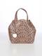 Handtasche 2-tlg. mit schöner Perforation Taschenherz Beige