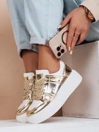 Sneakersy damskie na platformie HYPERWAY zote