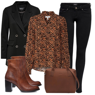 Outfit met rood Blouse B.young "Elegante winteroutfit"