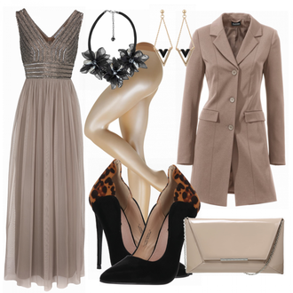 Silvester Outfits mit Grau Schmuck About You "SilvesterParty"