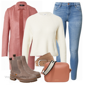 Outfit met bruin Laars Timberland "Trendy Winterlook"