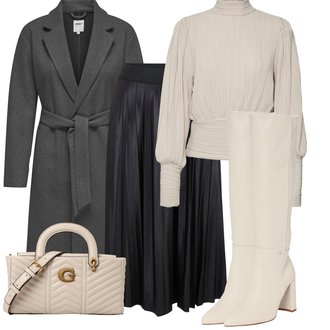 Outfit sa Siva/Tamnosiva Zimski Kaput Vuneni kaput/loden kaput/Frak Kaput/Vuneni Kaput/Dugi kaput/Dugi Kaput/Kaput od Kašmira/Midi Kaput Only "Jesenski outfiti"