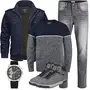 Blaue Winterjacken kombinieren image