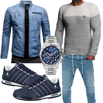 Party Outfits Leder mit Schwarz K-SWISS "Cool Outfit"
