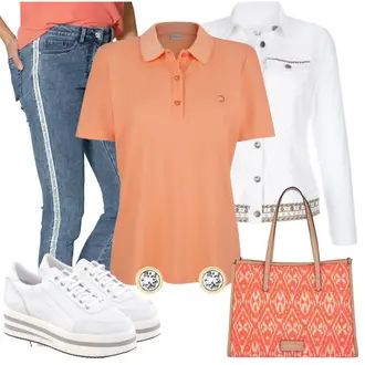 Outfit mit Rosa Poloshirt "Freizeit Outfit für den Frühling"