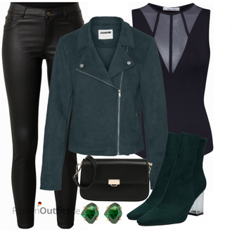 Outfit mit Schwarz Lederjacke Noisy may "Outfit für den Herbst"