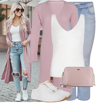 40e verjaardag Gast Outfit met purper/roze Lang Gilet/Slipover Met Lange Mouwen/Wollen Gilet/Lang Gilet/Winter vest/Wollen vest/Boucle vest/Katoenen vest/Gevoerd vest Knit Factory "Modieuze lente-outfit"Look: 40e verjaardag, 70e verjaardag, 50e verjaardag, Hutten, Moederdag, Popconcert, Valentijnsdag, Speciale gelegenheden, School