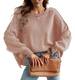 ZIYYOOHY Damen Grobstrickpullover lose Pullover Rundhals Strickpullover(4503 PK M)