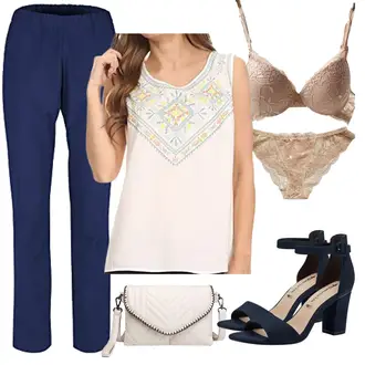 High Heels Outfit mit Schwarz Sommer Schuh/Eleganter Schuh/Spangenschuh/Bequemer Pump/Sandalen Mit Blockabsatz Tamaris "Casual Business Outfit"