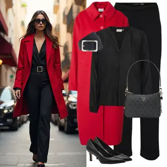 Outfit mit Dunkelgrau/Schwarz Bluse mit Stehkragen/Lederjacke/Lederjacke/Longbluse/Langarmbluse/Oversize Bluse/Oversize Musselin Bluse/Transparente Bluse/Seidenbluse/Schlupfbluse/Tuniken-Shirt/Bluse Große Größe/Tunika Kaffe "Perfekt Look für den Winter"
