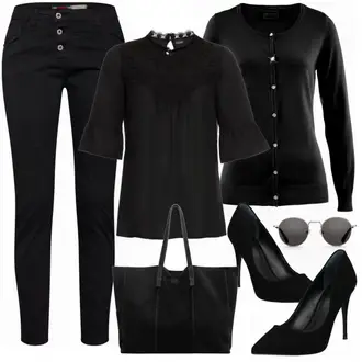 Outfit mit Schwarz High Heel Guess "Bonprix Look"