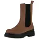 VAN HILL Damen Stiefel Plateaustiefel Blockabsatz Schuhe Profilsohle Boots Plateau Vorne Freizeitschuhe 207301 Hellbraun Velours 37