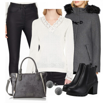 Winter Outfits mit Grau ESPRIT "MorganPullover"