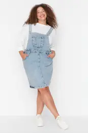 Curve Plus Size Dress - Blue - Jile
