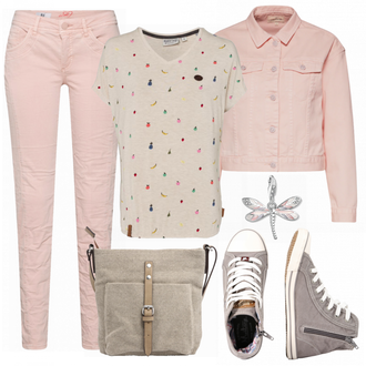 Canvas Outfit mit Canvas-Sneaker Mustang "Naketano"