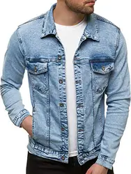 OZONEE Herren Jeansjacke Jacke Jeans Übergangsjacke Sommerjacke Frühlingsjacke Herbstjacke Vintage Herrenjacke Herbst Übergangs Denim Bikerjacke Jacket Übergangs O/W1093Z HELLBLAU M