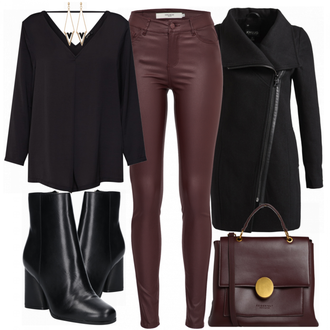 Winter Outfits met blauw Pump Guess "werkende look"