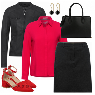 Outfit mit Rot High Heel Raid "Business Look für Damen"