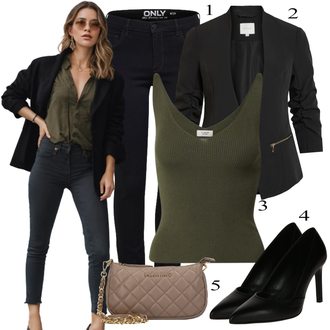 Black Outfits Z zadrgo na hrbtu mit Črna Jeans Pajkice/Jeggings/Skinny Hlače/Treggings Only "Pomladanska Obleka"