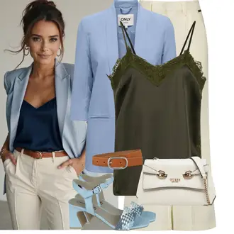 Outfit met Khaki/wit/beige/Crème Broek met split/Wijd Uitlopende Broek/Linnen Broek/Wijde broek/Traditionele Broek/Mousseline Broek/Palazzo Broek/Wijde Broek/Marlene Broek vingino "Modieuze lente-outfit"