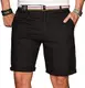 A. Salvarini Herren Bermuda Shorts Kurze Sommer Hose inkl. Gürtel AS-096 [AS-096-Schwarz-W32]