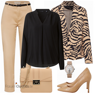 Schicke Outfits Geburtstag mit Beige/Braun Umhängetasche/Brieftasche/Kleine Tasche/Schulranzen/Schultertasche/Clutch/Handytasche Seidenfelt Manufaktur "Schickes Outfit für die Konferenz"Look: Konzert, Bar, Fasching, 50 Geburtstag, Geburtstag
