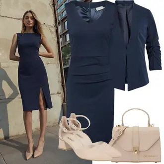 Tenues Étlégantes Communion avec Bleu foncé/Bleu Chemisier Élégant/Chemisier Business/Blouse avec Col en Entonnoir/Chemisier Long/Chemisier Extraordinaire/Chemisier à Col Montant/Tunique Vila "Tenue de printemps"Look: Party, Concert de pop, Célébration d'entreprise, École, 60ème anniversaire, 40ème anniversaire, Occasions spéciales, Fête Des Mères, 30ème anniversaire, Mariage civil, Confirmation, Gala, Électro, Bar, Fête de l'Aïd, Communion, Anniversaire