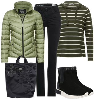Outfit mit Schwarz Schuh Stiefel river island "Winter Outfit"