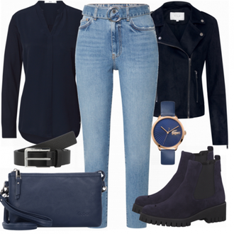 Outfit met blauw Brax "Herfstkleding"