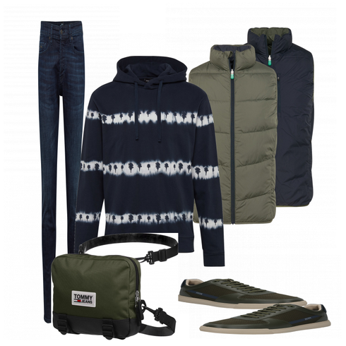 Schwarz Schultertasche Tommy Jeans kombinieren