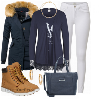 Outfit mit Braun Sportschuh/Stiefel Timberland "Super Für Die Freizeit"