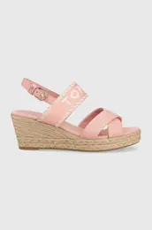 Sandali SEASONAL WEBBING MID WEDGE ženski, roza barva, FW0FW07091