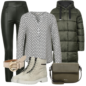 Outfit mit Grau/Beige Stiefel Gabor "Buntes Herbst Outfit"