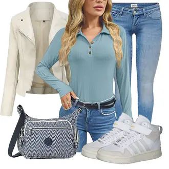 Übergang Outfit mit Khaki/Braun/Beige Schlupfjacke/Sommerjacke/Jacke mit Seitlichem Reißverschluss/Frühlingsjacke/KunstLederjacke/Bikerjacke YYNUDA "Freizeit Bekleidung"