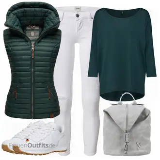 Outfit mit DunkelGrün/Grün/Türkis Bluse Große Größe/Klassische Tunika/Elegante Tunika/Festliche Tunika/Lederjacke/Longbluse/Langarmbluse/Tuniken-Shirt/Wikinger Tunika/Shirt & Top Große Größe/Tunika/T-Shirt mit 3/4-Ärmel/Klassische Länge/Casual Top/Langes Oberteil/Longshirt/Hemdoberteil Only "Perfekt für den Frühling"