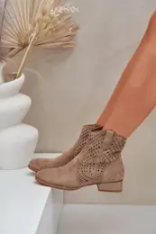 PE2 Dmsk perforovan botky na nzkm podpatku bov Neliawen